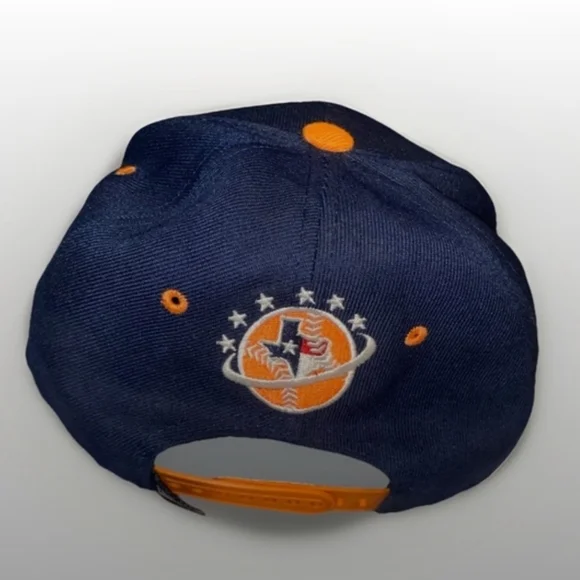 Houston Texas Hat Snapnack Cap Astros Themed Blue and Orange - Picture 2 of 3